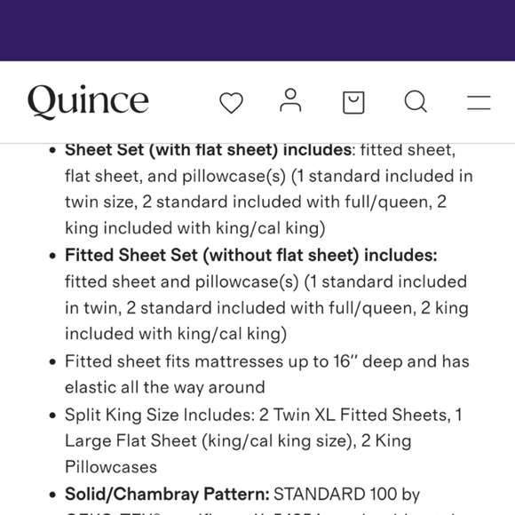 Quince Queen European Linen Sheet Set - Picture 6 of 6